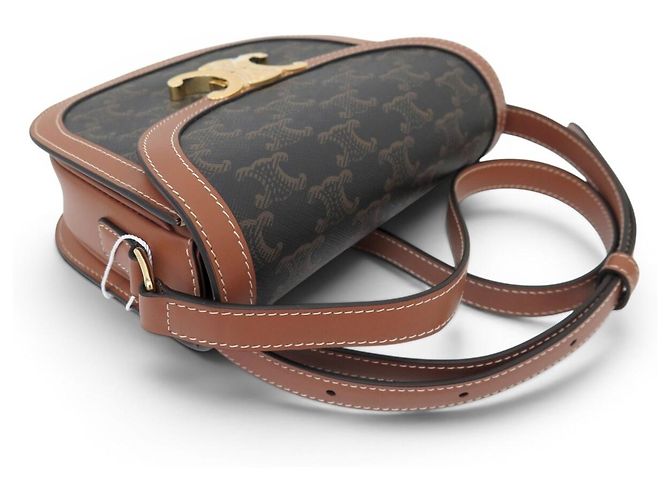 Céline NUOVA BORSA A SPALLA CELINE CLEA 110962BZ4.04 TELA TRIOMPHE A TRACULLA Marrone - vista 4