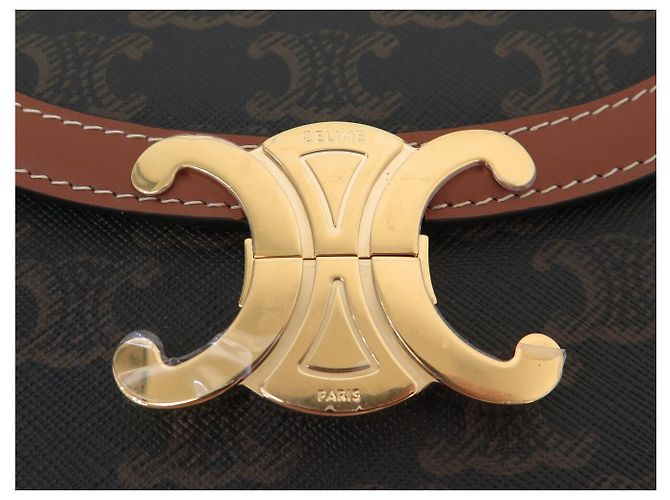 Céline NUOVA BORSA A SPALLA CELINE CLEA 110962BZ4.04 TELA TRIOMPHE A TRACULLA Marrone - vista 6