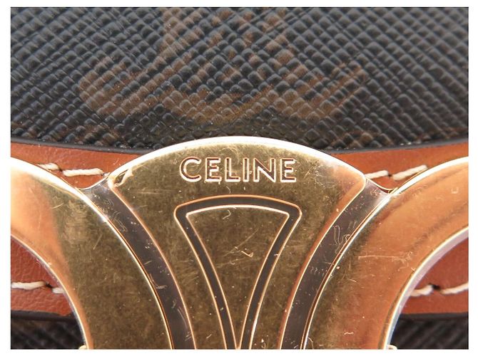 Céline NUOVA BORSA A SPALLA CELINE CLEA 110962BZ4.04 TELA TRIOMPHE A TRACULLA Marrone - vista 7