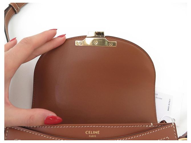 Céline NUOVA BORSA A SPALLA CELINE CLEA 110962BZ4.04 TELA TRIOMPHE A TRACULLA Marrone - vista 8