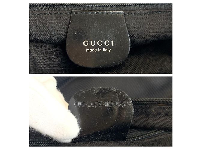 Borsa a mano Gucci Bamboo Nylon Nera Nero - vista 3