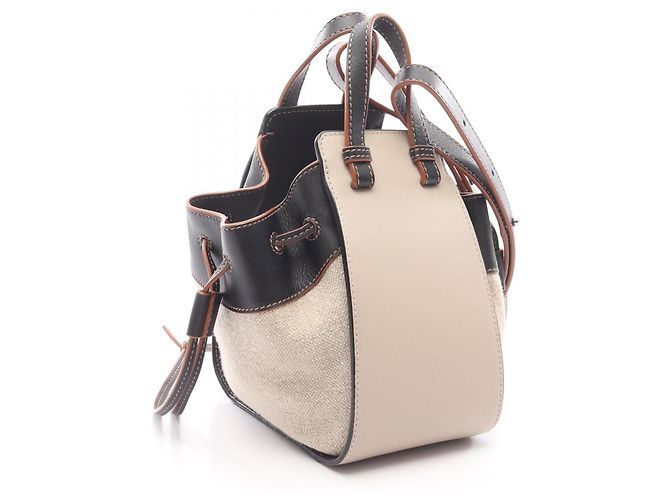 Borsa a 2 modi Hammock Mini in pelle Loewe Marrone Beige - vista 10
