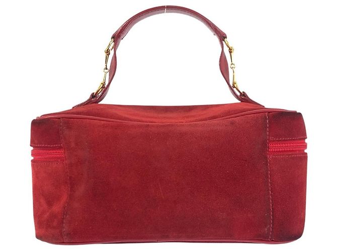 Borsa Vanity Gucci in scamosciato con Horsebit Rosso - vista 2
