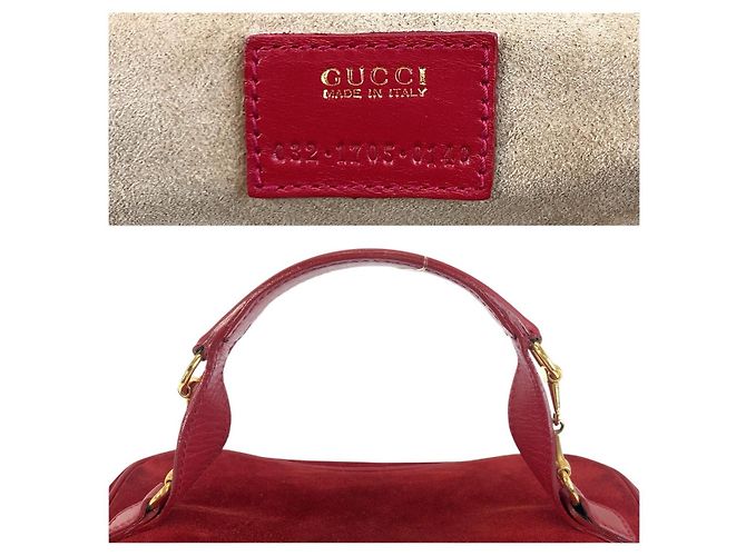 Borsa Vanity Gucci in scamosciato con Horsebit Rosso - vista 3