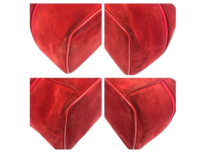 Borsa Vanity Gucci in scamosciato con Horsebit Rosso - vista 4