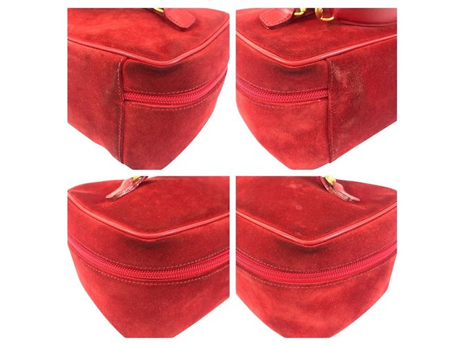Borsa Vanity Gucci in scamosciato con Horsebit Rosso - vista 5