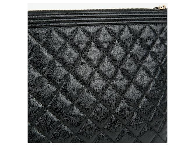 Chanel Clutch Large Caviar Boy Nero - vista 4