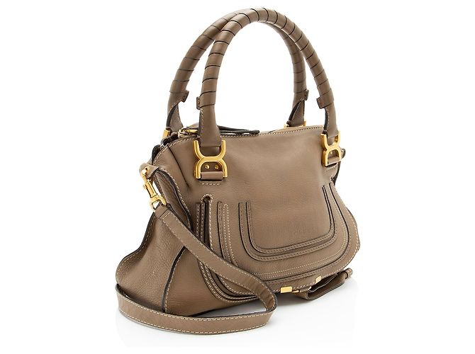 Chloé Borsa Marcie Medium in pelle di vitello Chloe Marrone Beige - vista 2