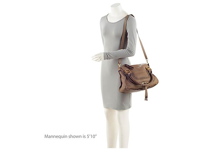 Chloé Borsa Marcie Medium in pelle di vitello Chloe Marrone Beige - vista 5