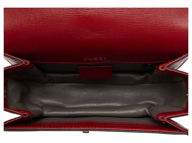 Gucci Sylvie 1969 Mini Schultertasche aus Leder Rot - Ansicht 7