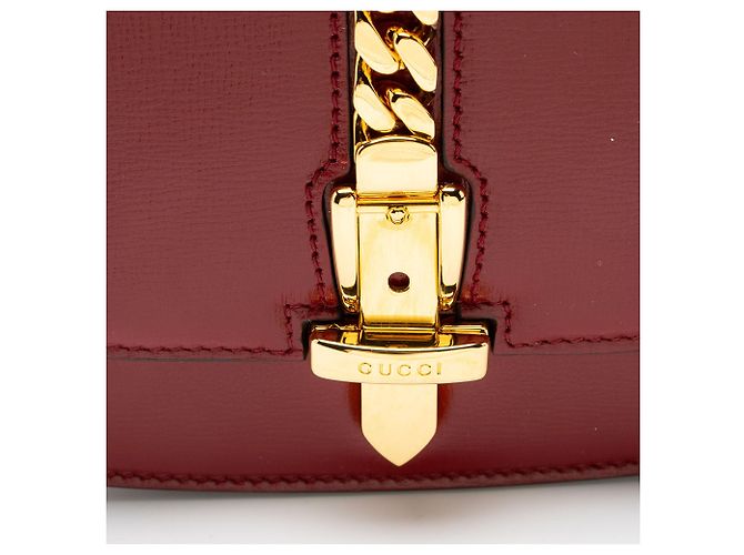 Gucci Sylvie 1969 Mini Schultertasche aus Leder Rot - Ansicht 9