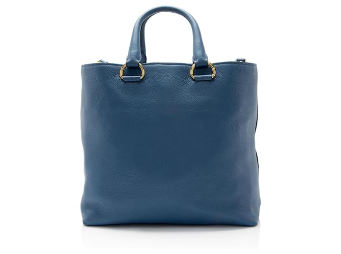 Tote Prada Vitello Phenix N/S Blu - vista 3