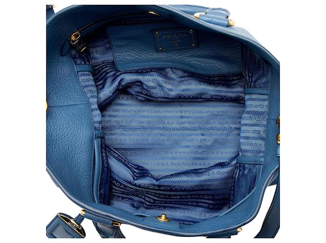 Tote Prada Vitello Phenix N/S Blu - vista 6