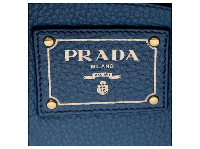 Tote Prada Vitello Phenix N/S Blu - vista 7