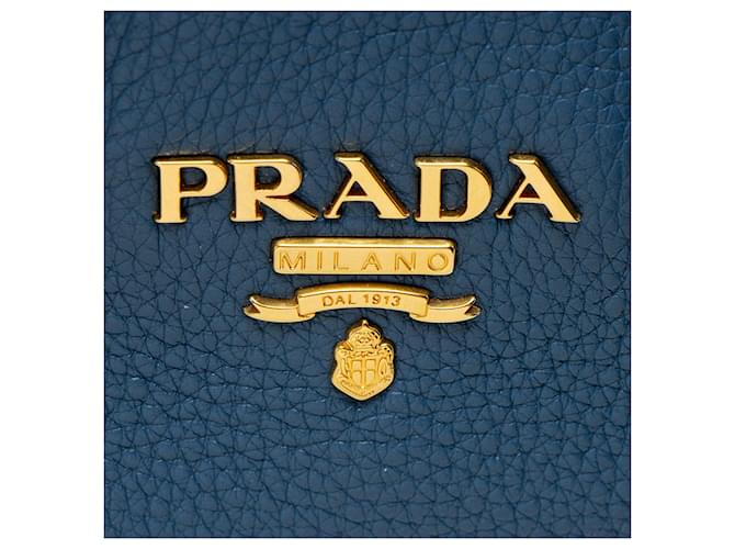 Tote Prada Vitello Phenix N/S Blu - vista 8