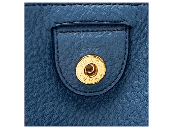 Tote Prada Vitello Phenix N/S Blu - vista 9