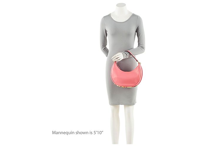 Pequena bolsa hobo de couro Fendi Fendigraphy Rosa - vista 5