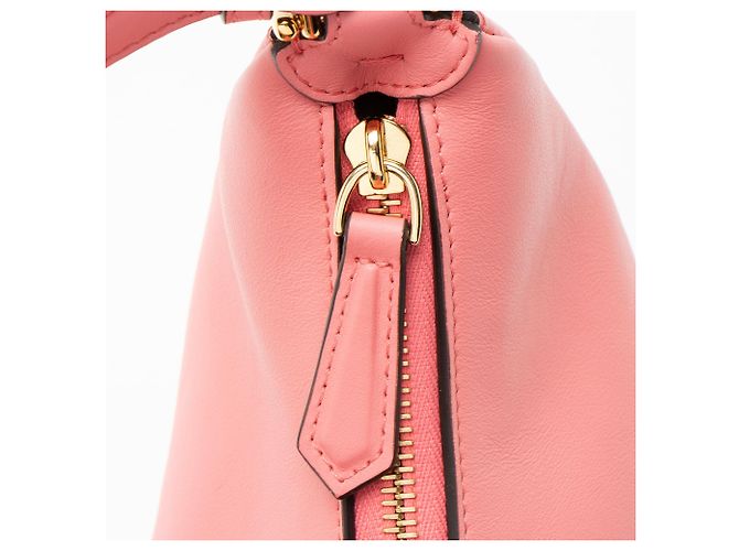 Pequena bolsa hobo de couro Fendi Fendigraphy Rosa - vista 9