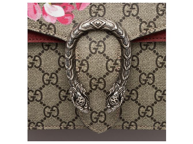 Borsa a Spalla Gucci GG Supreme Blooms Dionysus Medium Marrone Beige - vista 8