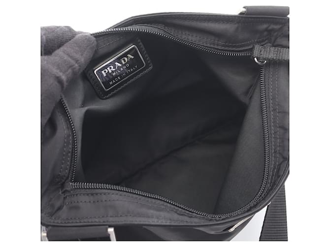 Borsa a tracolla in nylon Prada Nero - vista 4