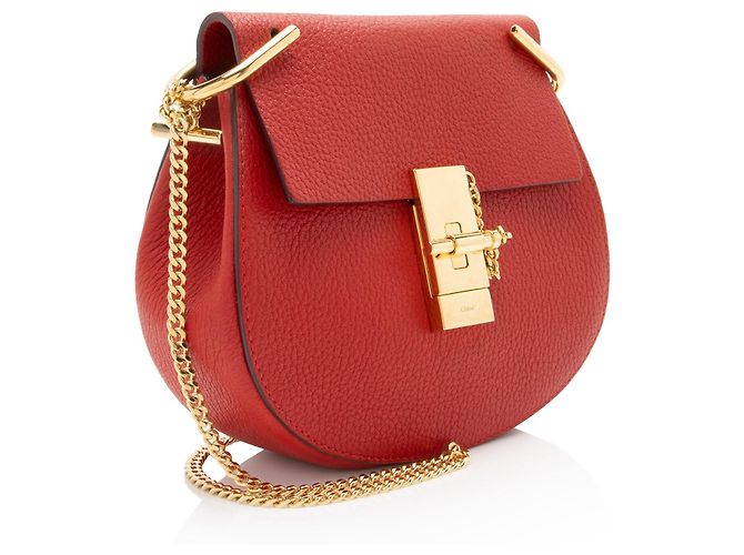 Piccola borsa a tracolla Drew in agnello Chloé Rosso - vista 2