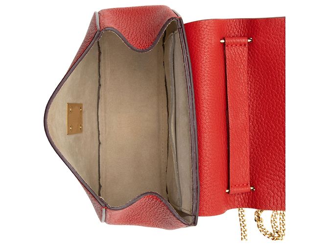 Piccola borsa a tracolla Drew in agnello Chloé Rosso - vista 7