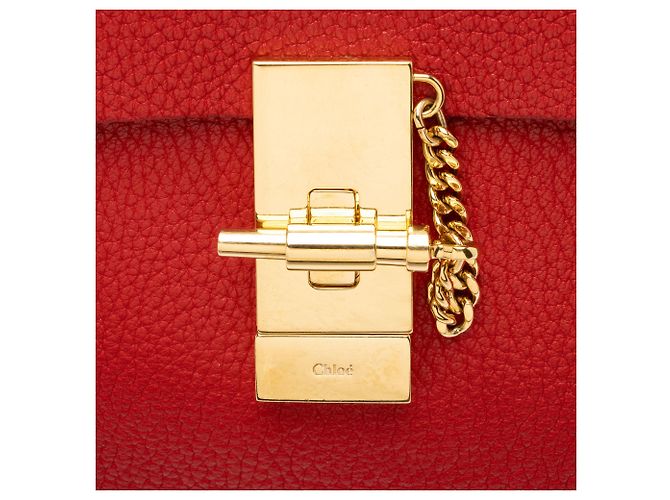 Piccola borsa a tracolla Drew in agnello Chloé Rosso - vista 9