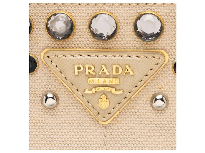 Tote Prada Canapa con cristalli Marrone Beige - vista 8
