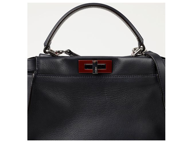 Fendi Borsa a tracolla tote Regular Peekaboo Blu - vista 5