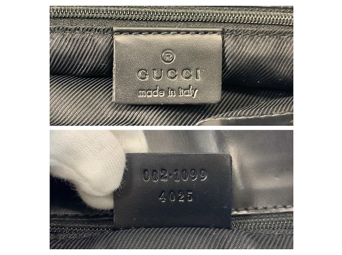 Borsa Tote Gucci in tela GG nera e pelle Nero - vista 3