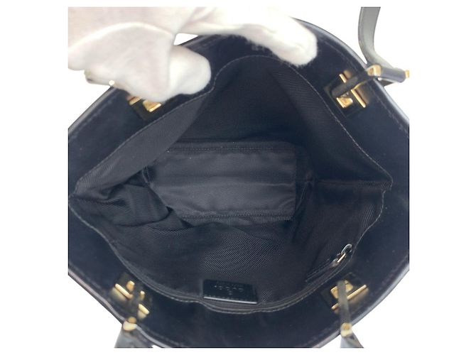 Borsa Tote Gucci in tela GG nera e pelle Nero - vista 9