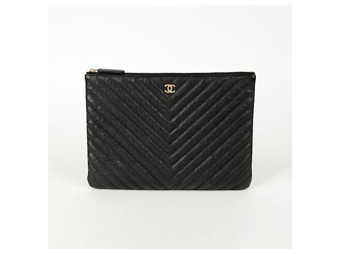 Chanel Clutch Caviar Classic New Medium Nero - vista 2