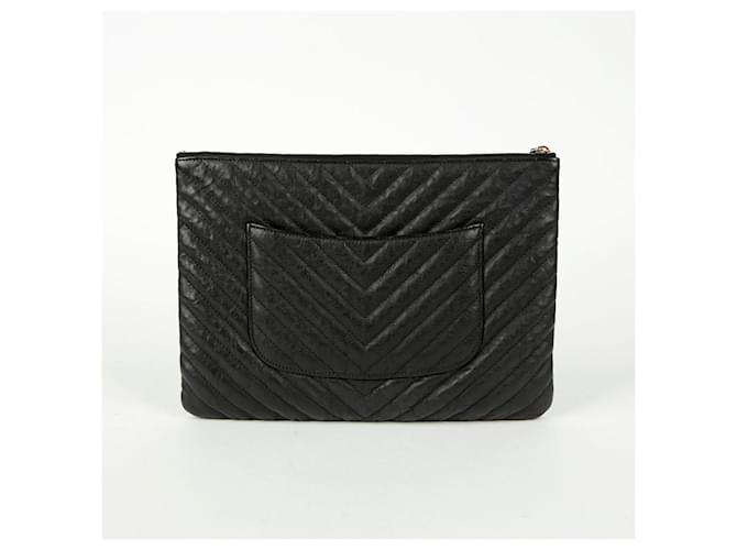 Chanel Clutch Caviar Classic New Medium Nero - vista 4