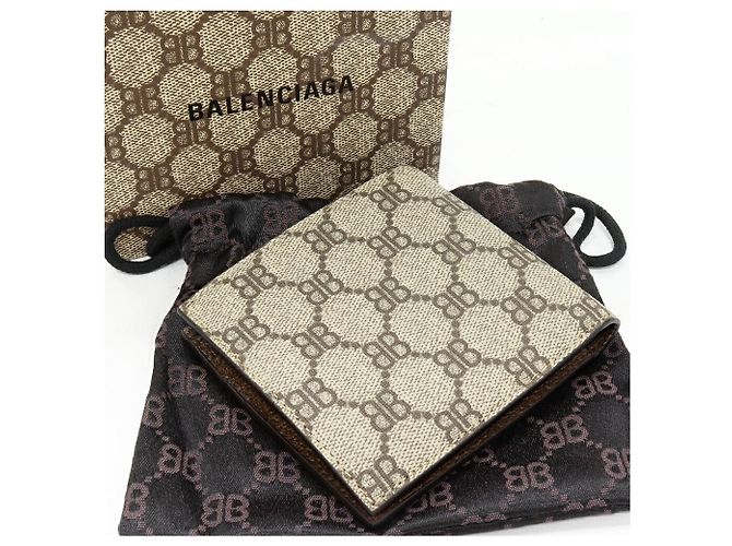 Portafoglio Gucci The Hacker Project in tela PVC Limited Beige Marrone scuro - vista 2