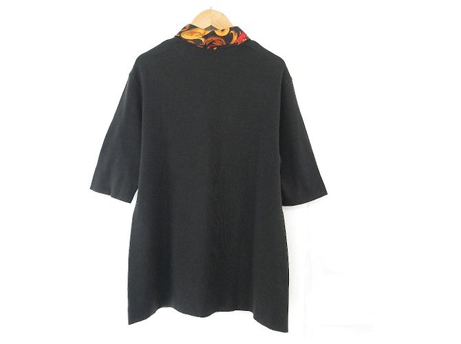 Hermès Polo de punto de seda Twillaine Hermes de manga corta Negro - vista 2