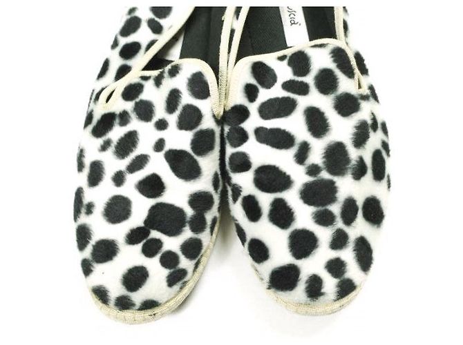 Autre Marque Sciuscia TRAGARA DALMATIAN Samt Schuhe Schwarz Weiß - Ansicht 5