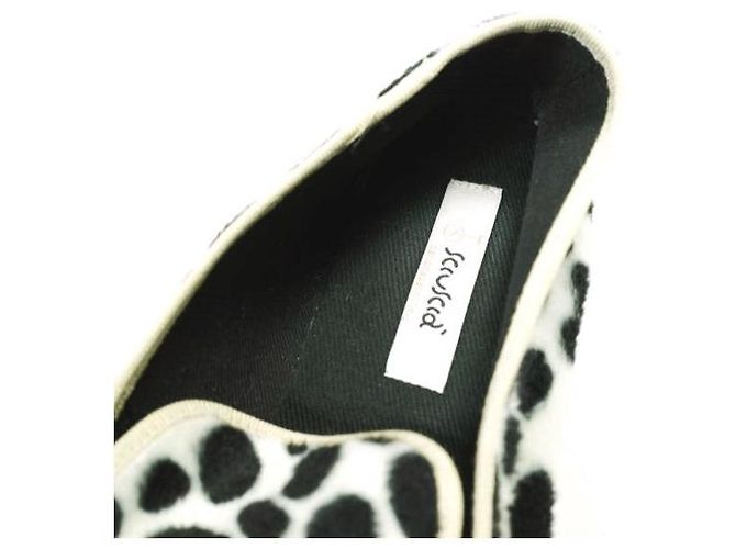 Autre Marque Sciuscia TRAGARA DALMATIAN Samt Schuhe Schwarz Weiß - Ansicht 7