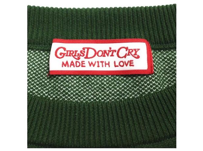 Autre Marque Suéter de algodón de punto Angel Girls Don't Cry Verde - vista 3