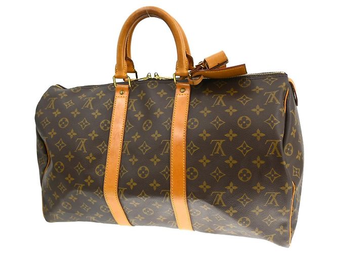 Borsa Keepall Louis Vuitton in tela Monogram 45 Marrone - vista 2