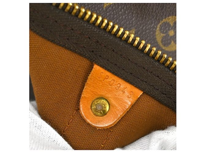 Borsa Keepall Louis Vuitton in tela Monogram 45 Marrone - vista 5