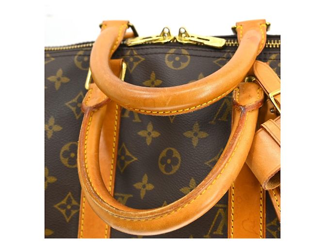 Borsa Keepall Louis Vuitton in tela Monogram 45 Marrone - vista 6
