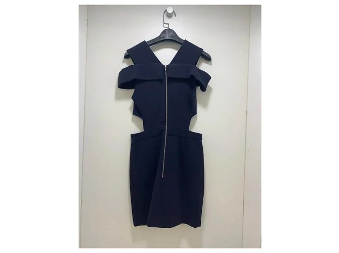 Autre Marque Clotilde Chapter schwarzes Wollkleid mit Cut-outs Marineblau - Ansicht 2