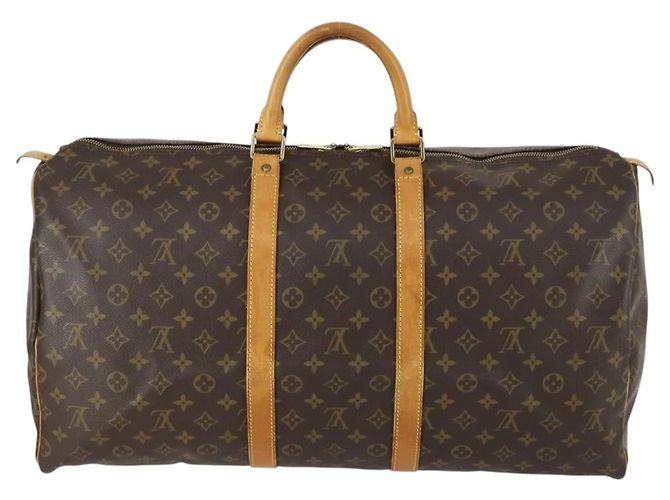 Bolso Louis Vuitton Keepall Monogram Canvas 55 Castaño - vista 2