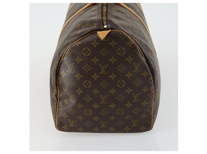 Bolso Louis Vuitton Keepall Monogram Canvas 55 Castaño - vista 3