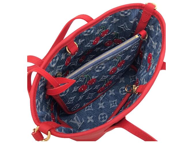 Borsa Louis Vuitton Monogram Cherry Denim Rosso - vista 7
