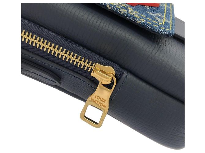 Pochette doppia per telefono Monogram Denim Louis Vuitton Blu - vista 4