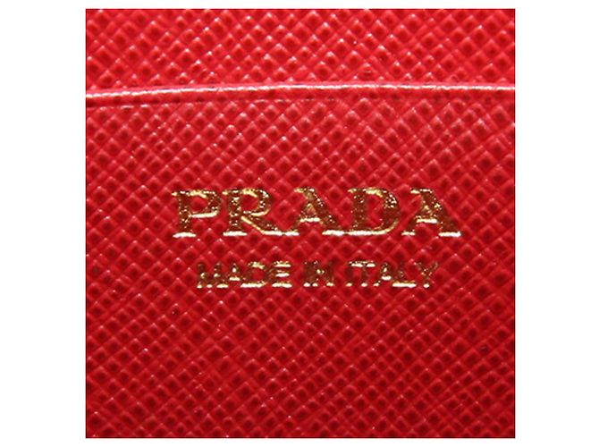 Borsa a tracolla in pelle rossa Prada Rosso - vista 4
