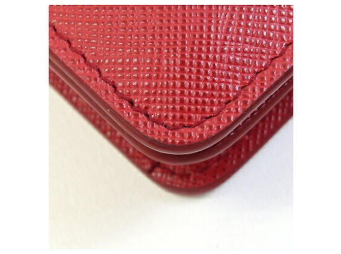 Borsa a tracolla in pelle rossa Prada Rosso - vista 6