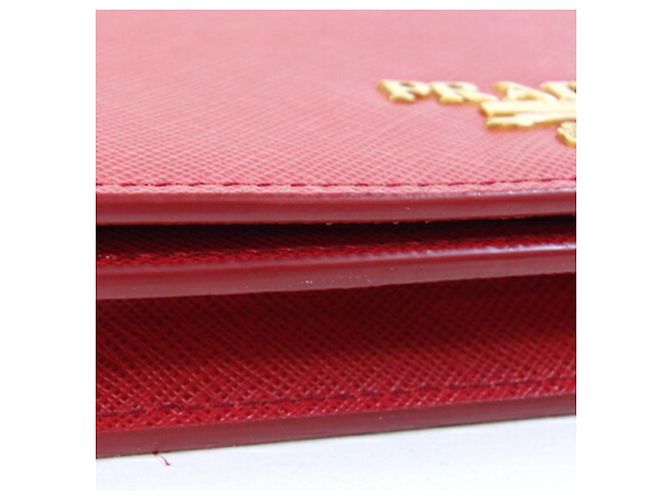 Borsa a tracolla in pelle rossa Prada Rosso - vista 7