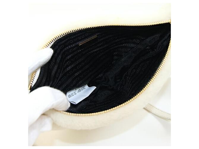 Borsa a tracolla Prada Off-White e Giallo Bianco sporco - vista 3